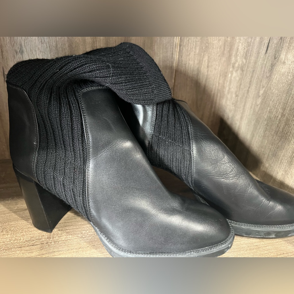 Aquatalia Leather Ankle Sock Boots